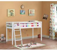 Comfy Living Practical 3ft Wooden Mid Sleeper Bed - A Stylish and Space-Efficient Choice for Your Child’s Bedroom - White - No Slide