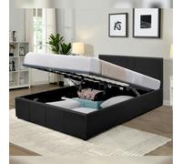 Comfy Living Prado Faux Leather Ottoman Bed Frame - Black - 4ft6