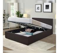 Comfy Living Prado Faux Leather Ottoman Bed Frame - Chocolate - 5ft
