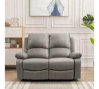 Comfy Living Reclining Fabric Sofa In Light Grey 2 Piece