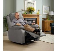 Comfy Living Reclining Fabric Sofa Light Grey- Armchair