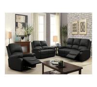 Comfy Living Reclining Fabric Sofa Set In Dark Grey- 3 Piece, 2 Piece