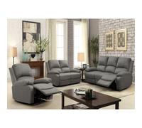 Comfy Living Reclining Fabric Sofa Set In Light Grey - 3 Piece, 2 Piece, Armchair