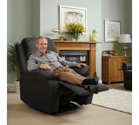 Comfy Living Reclining Faux Leather Sofa Black- Armchair