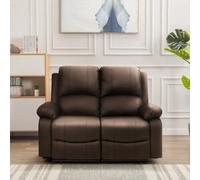 Comfy Living Reclining Faux Leather Sofa In Brown 2 Piece