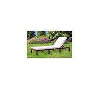 Comfy Living Reclining Rattan Sun Lounger in Brown