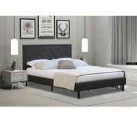 Comfy Living Tiverton Ottoman Bed Frame: Fabric Design for a Touch of Luxury - Dark Grey - 4ft6