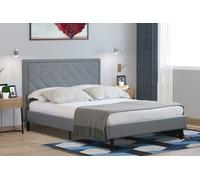 Comfy Living Tiverton Ottoman Bed Frame: Fabric Design for a Touch of Luxury - Light Grey - 3ft