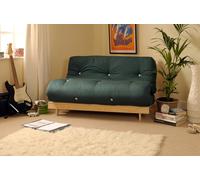 Comfy Living Wooden Futon sofa bed frame with a Standard Mattress - Glade - 2ft6