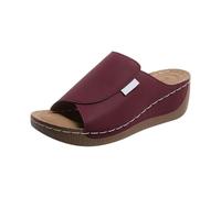 Comfy Low Wedge Platform Sandals for Women Women's Casual One Foot Stirrup Slope Heel Roman Lightweight Thick Bottom Casual Open Toe Slippers Gold Sandles Sandals for Size 5 All Terrain (Red,5)