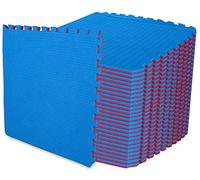 ComFy Mat Extra Thick (2cm) Foam Exercise Mats, Gym Flooring Mat, Interlocking Puzzle EVA Floor Tiles, Non slip Rubber Cushion For Home Workout Blue/Red 4 TILES (16 Square Feet)