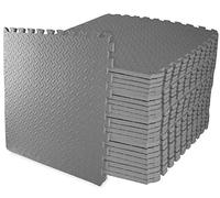 ComFy Mat Gym Flooring Mat, Foam Exercise Mats, Interlocking Puzzle EVA Floor Tiles, Non slip Rubber Cushion For Home Workout, Bonus Adhesives,24"X24"(60x60cm) Grey 20 TILES (80 Square Feet)