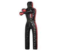 Comfy MMA Grappling Dummy for Adult BJJ Judo Wrestling Standing Position Brazilian JIU Jitsu Sparring Self Defense Training MMA Dummy UNFILLED -145CM, 170CM (Red/Black, 170CM)