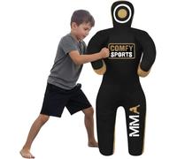 Comfy MMA Grappling Kids Dummy, for Judo, Wrestling, Brazilian Jiu Jitsu, Submission and Throwing Standing Position Martial Arts Boxing Karate Training Dummy (47" / 4 Feet) (Black/Gold)