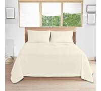 Comfy Nights 100% Egyptian Cotton Cream Single Size Flat Bed Sheet 200 Thread Count Soft Fade, Shrinkage and Wringle Resitan, Cream - Single