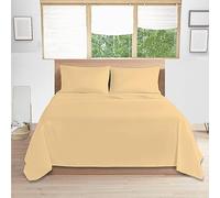 Comfy Nights 100% Egyptian Cotton Double Flat Bed Sheet 200 Thread Count Soft Fade, Shrinkage and Wringle Resitan, Latte - Double