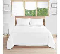 Comfy Nights 100% Egyptian Cotton Super King Size Flat Bed Sheet 200 Thread Count Soft Fade, Shrinkage and Wringle Resitan White - Super King