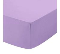 Comfy Nights 16" (40cm) Extra Deep Easy Iron Percale Polly-cotton Plain Dyed Fitted Sheet (Lilac, King)