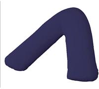 Comfy Nights 2 PACK Plain Polycotton Back & Neck Support V Shaped Orthopedic/Pregnency/Nursing Pillow Case (Navy)