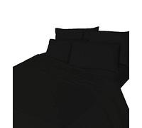 Comfy Nights Brushed Cotton Flannelette Sheet Set - Fitted Sheet, Flat Sheet & Pillow Case, King - Black
