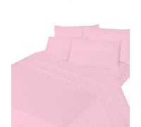 Comfy Nights Brushed Cotton Flannelette Sheet Set - Fitted Sheet, Flat Sheet & Pillow Case (King, Pink)
