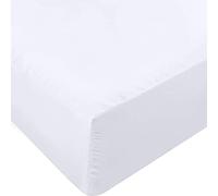 Comfy Nights Double Fitted Sheet MicroFibre Plain Dyed Easy Care Soft Brushed Micorfiber Fitted Sheet (White, Double)