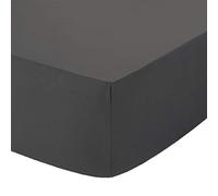 Comfy Nights Extra Deep 40Cm PolyCotton Easy Care Pecale Fitted Sheet Or Pillow Pair (Double, Charcoal)