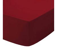 Comfy Nights Extra Deep 40Cm PolyCotton Easy Care Pecale Fitted Sheet Or Pillow Pair, Super King - Burgundy/Wine