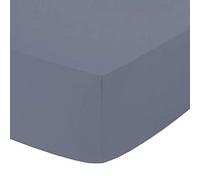 Comfy Nights Extra Deep 40Cm PolyCotton Easy Care Pecale Fitted Sheet Or Pillow Pair, Super King - Grey/Silver