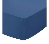 Comfy Nights Extra Deep 40Cm PolyCotton Easy Care Pecale Fitted Sheet Or Pillow Pair, Super King - Mid Blue