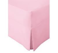 Comfy Nights Extra Deep Non Iron Percale PLEATED Valance Fitted Sheet (Pink, Pair Of Pillow Cases)