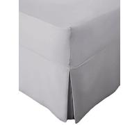 Comfy Nights Extra Deep Non Iron Percale Thread Count PLEATED Valance Fitted Sheet (Grey, Small Double)