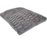 Comfy Nights LUXURIOUS Medium/Extra Large Luxury Fur Dog Bed Cushion Washable Zipped Mattress (Extra Large, Grey Texture)