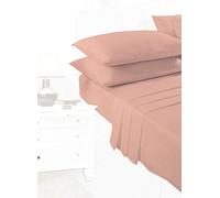 Comfy Nights Luxury Plain Dyed Pollycotton Sheet Set (Fitted Sheet, Flat Sheet & Pillow Pair) (Single, Peach)