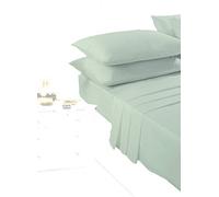 Comfy Nights Luxury Plain Dyed Pollycotton Sheet Set (Fitted Sheet, Flat Sheet & Pillow Pair) (Super King, Mint Green)