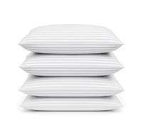 Comfy Nights Pillow 4 Pack Hotel Quality Stripe Bed Pillows Hypoallergenic & Anti Dust Mite Resistant Firm Support Side Sleeper Bounce Back Pillow (Pack of 4)