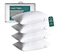 Comfy Nights Pillows 4 Pack - Hotel Quality Soft Bed Pillows for Side & Back Sleepers, Bounce Back Support, Hypoallergenic, Washable & Breathable Pillow Set - Luxury Sleep Comfort