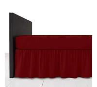 Comfy Nights Plain Dyed Polycotton Easy Care Frilled Base Valance In 19 Colors (Super King, Wine/Burgundy)