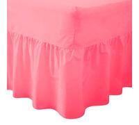 Comfy Nights Plain Dyed Polycotton Easy Care Valance Fitted Sheet In 19 Colors (4Ft/Small Double, Pink)