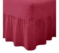 Comfy Nights Plain Dyed Polycotton Easy Care Valance Fitted Sheet In 19 Colors (King, Wine/Burgundy)