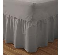 Comfy Nights Plain Dyed Polycotton Easy Care Valance Fitted Sheet In 19 Colors, Super King - Charcoal