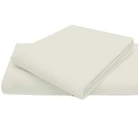 Comfy Nights PolyCotton Plain Dyed Flat Sheet Or Pillow Pair, Double - Cream
