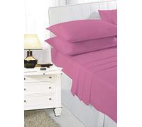 Comfy Nights PolyCotton Plain Dyed Flat Sheet Or Pillow Pair, Super King - Fuschia