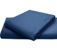 Comfy Nights PolyCotton Plain Dyed Flat Sheet Or Pillow Pair, Super King - Mid Blue
