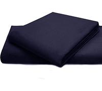 Comfy Nights PolyCotton Plain Dyed Flat Sheet Or Pillow Pair, Super King - Navy Blue