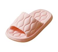 Comfy Open Toe Flat Sandals for Women Ladies Summer Fashion Colorful Soft Soles Comfortable Going Out To The Beach Non Bathroom Large Size Slippers Ladies Indoor Slippers Wide Fitting Summer (Pink,6)
