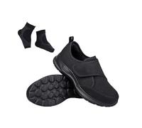 Comfy Orthopedic Adjustable Breathable Diabetic Sandals for Men, Stylish Easy on and off Non-slip Rubber Sole Sneakers, for Elderly Arthritis Edema Swollen Feet Thumb, And Pain Relief(Black,9 UK)