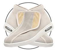 Comfy Orthopedic Footwear Men Womens Extra Wide Fit Diabetic Shoes Easy Close Adjustable Orthopedic for Swollen Feet Plantar Fasciitis Lightweight Walking Shoe(Beige,10 UK)