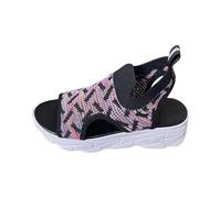 Comfy Orthopedic Platform Sandals for Women Women's Summer Thick Bottom Casual Comfortable Shoes Open Toe Fish Mouth Fly Weave Mesh Non Brown Flat Sandals for Womens Sandles (Black, 5.5)