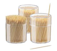 Comfy Package GUSTO [1500 Count] Bamboo Toothpicks Wood, Round Double-Pointed Tooth Picks Wooden - Toothpicks for Appetizers, Fruits and Teeth Cleaning - Formerly